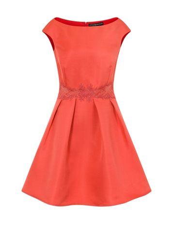 Dorothy Perkins *little Mistress Coral Lace Skater Dress