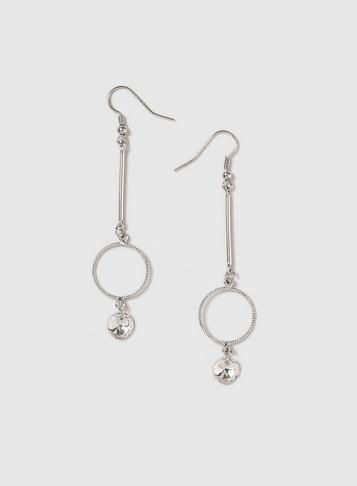 Dorothy Perkins Silver Look Fine Circle Drop Earrings