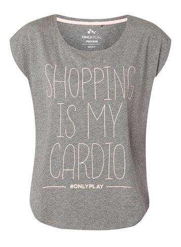 Dorothy Perkins *only Play Mid Grey Lined T-shirt