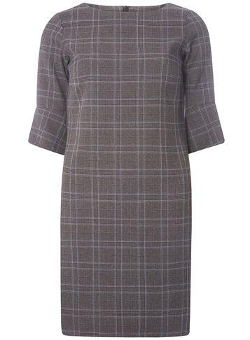 Dorothy Perkins *tall Grey Check Print Shift Dress