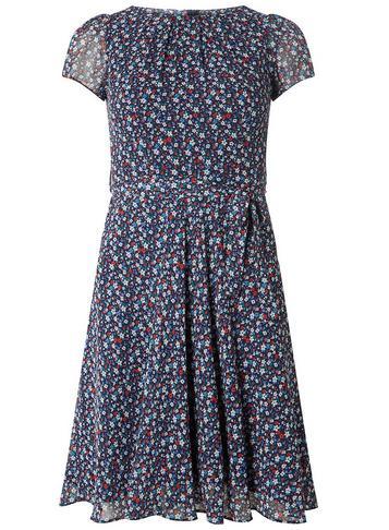 Dorothy Perkins *billie & Blossom Navy Ditzy Floral Chiffon Dress
