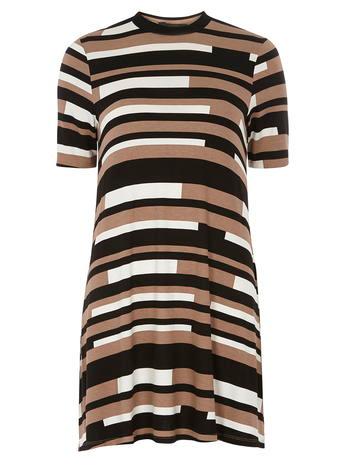 Dorothy Perkins Camel Stripe Jersey Tunic