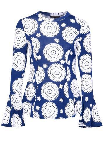 Dorothy Perkins *izabel London Navy Mosaic Print Top