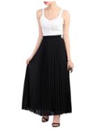 Dorothy Perkins *jolie Moi Black Pleated Maxi Skirt