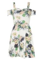 Dorothy Perkins Petite Ivory Tropical Fit And Flare Dress