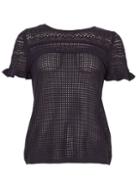 Dorothy Perkins *izabel London Navy Mesh Knitted Top