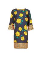 Dorothy Perkins Yellow Border Floral Patterned Shift Dress
