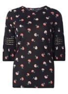 Dorothy Perkins Black Floral Flutter Sleeve Top