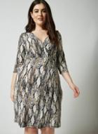 Dorothy Perkins *dp Curve Snake Print Interlock Twist Yarn Midi Dress