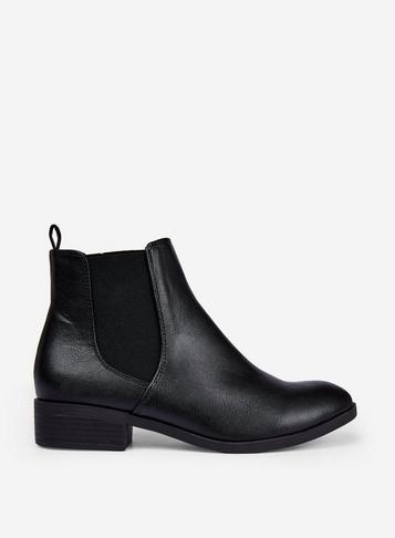 Dorothy Perkins Black Pu 'morgan' Chelsea Boots