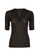 Dorothy Perkins Black Nehru Collar Half Sleeve Top