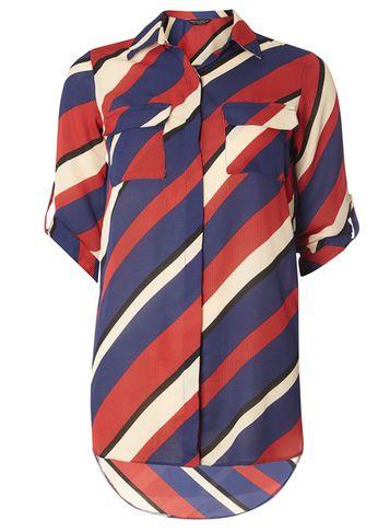 Dorothy Perkins Diagonal Print Longline Shirt