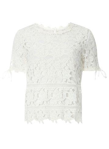 Dorothy Perkins *vila White Full Lace Top