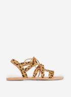 Dorothy Perkins Wide Fit Black Joy Lace Up Leather Sandals