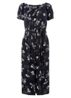 Dorothy Perkins Navy Floral Button Jumpsuit