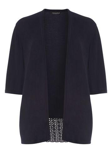 Dorothy Perkins Navy Lace Back Edge To Edge Cardigan