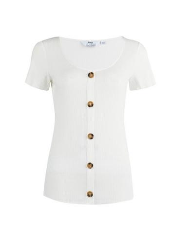 Dorothy Perkins *tall Ivory Rib Button Top