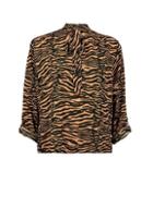 Dorothy Perkins Multi Colour Zebra Print Tie Neck Batwing Sleeve Shirt