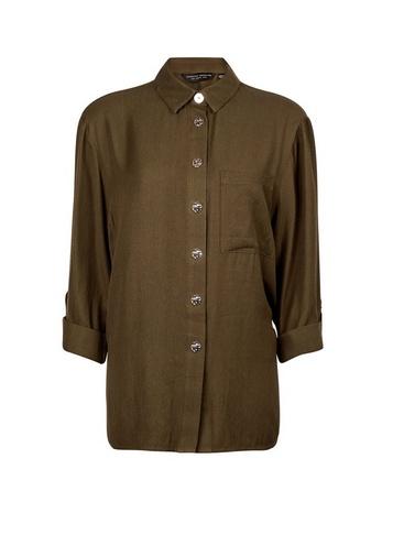 Dorothy Perkins Khaki Linen Shirt