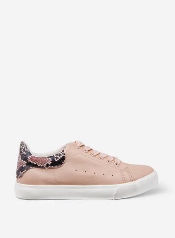 Dorothy Perkins Pink Snake Print Iris Trainers