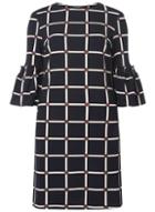 Dorothy Perkins Navy And Pink Check Print Shift Dress