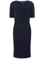 Dorothy Perkins *tall Navy Ruched Side Pencil Dress