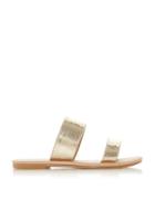 *head Over Heels By Dune Gold Lamby Ladies Flat Sandals