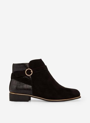 Dorothy Perkins Wide Fit Black Mina Jodphur Boots
