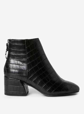 Dorothy Perkins Wide Fit Black 'adore' Heeled Boots