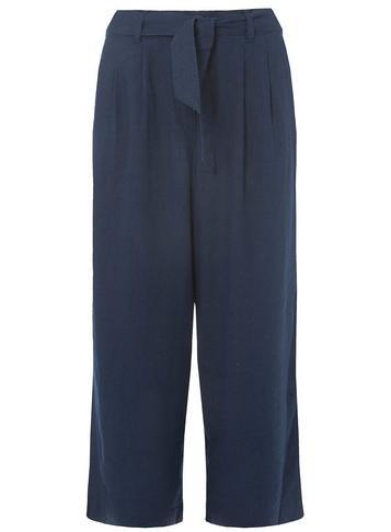 Dorothy Perkins Navy Linen Culotte Trousers
