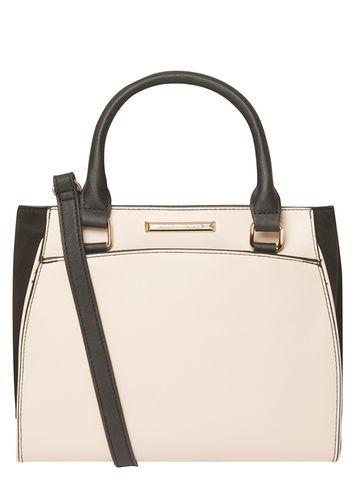 Dorothy Perkins Bone And Black Mini Pipe Tote Bag