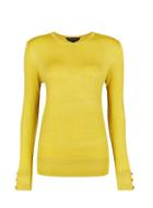 Dorothy Perkins Lime Button Cuff Crew Neck Jumper