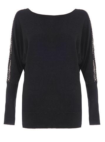 Dorothy Perkins *quiz Black Batwing Lace Top