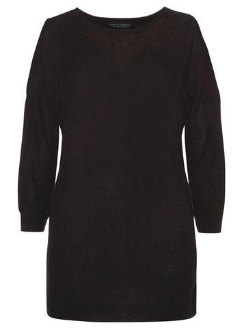 Dorothy Perkins Black Stitch Cold Shoulder Jumper