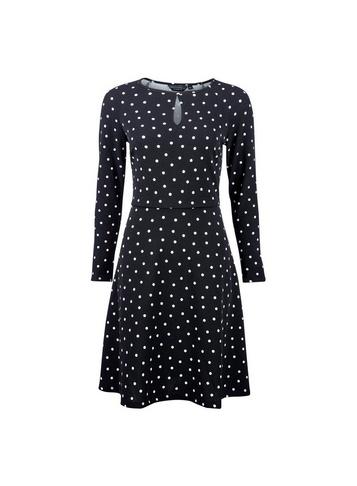 Dorothy Perkins Black Spot Print Keyhole Fit And Flare Dress