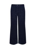 Dorothy Perkins Petite Navy Cord Palazzo Trousers