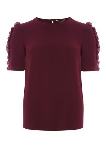 Dorothy Perkins Port Frill Sleeve Woven T-shirt