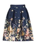 Dorothy Perkins *tenki Blue Floral Skater Skirt