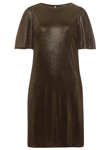 Dorothy Perkins *tall Gold Velvet Glitter Shift Dress