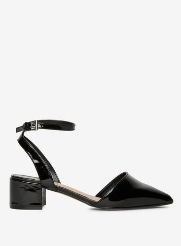 Dorothy Perkins Wide Fit Black Emelia Court Shoes