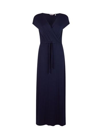 Dorothy Perkins Petite Navy Wrap Maxi Dress