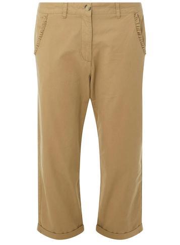 Dorothy Perkins Tan Frill Pocket Cropped Chinos