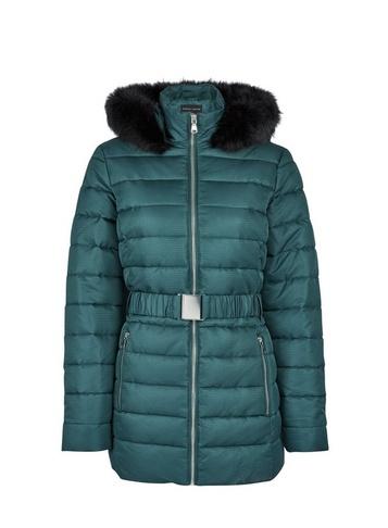 Dorothy Perkins Green Jacquard Short Padded Coat