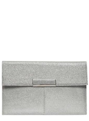 Dorothy Perkins Silver Nisco Tab Clutch Bag