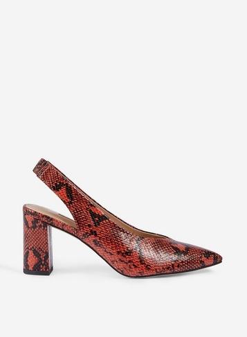 Dorothy Perkins Orange Snake Print 'everley' Court Shoes