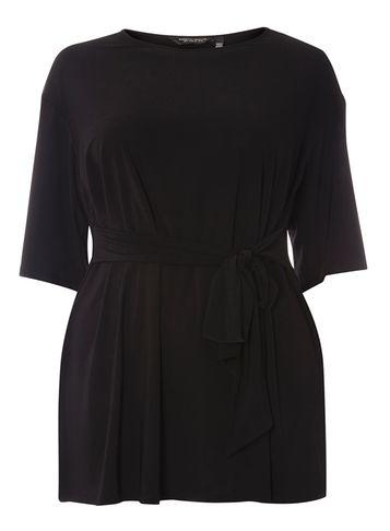 Dorothy Perkins Dp Curve Black Jersey Belted Top