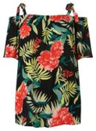 Dorothy Perkins *dp Curve Black Tropical Cold Shoulder Top