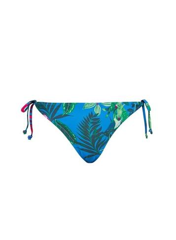 Dorothy Perkins Turquoise Parrot Print Tie Side Bikini Bottoms