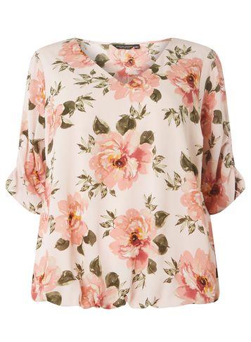 Dorothy Perkins Dp Curve Floral Ruched Top