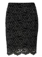 Dorothy Perkins Black And Silver Lace Mini Skirt